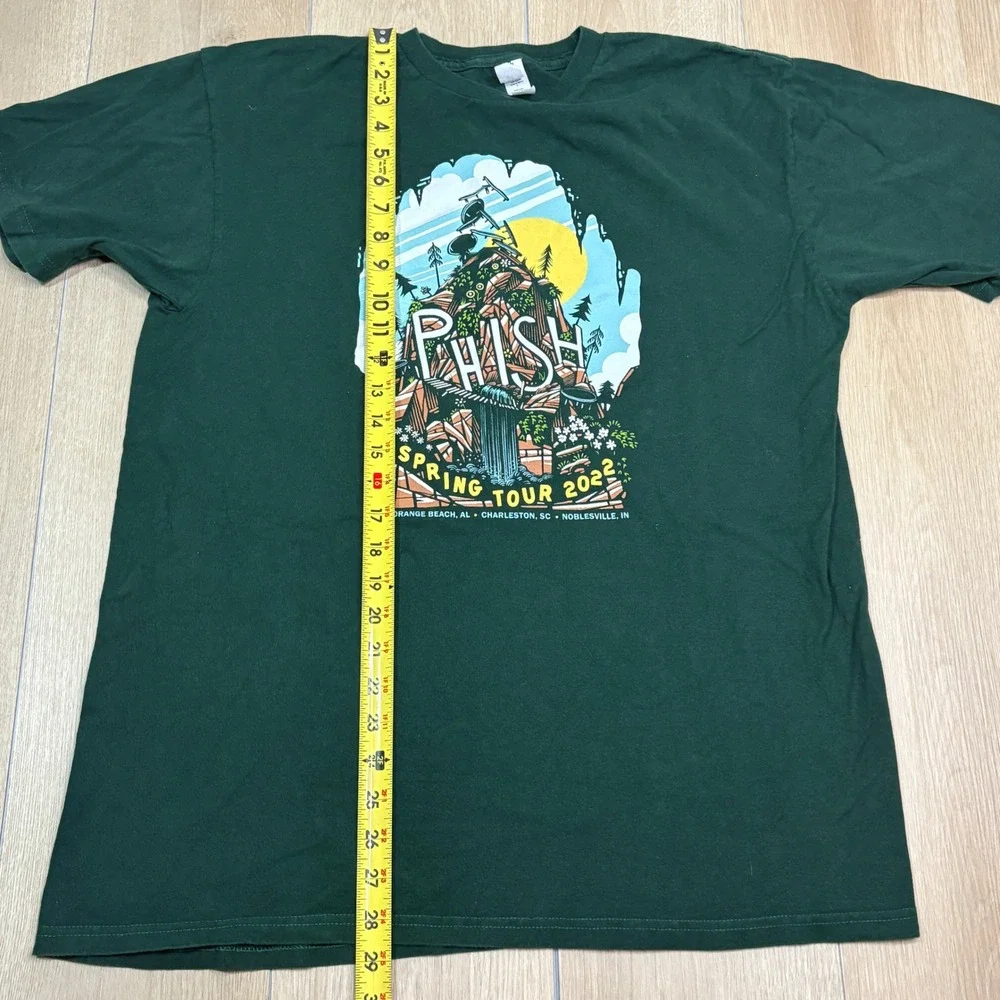 Phish Spring Tour 2022 Graphic T-Shirt Mens Large Green Tultex Concert Jam Band